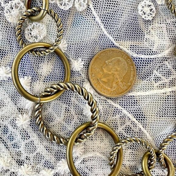 Textured Circles Brushed Gold Choker Necklace - Picture 8 of 10